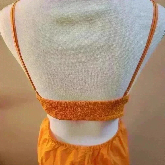 NWT Women's long summer dress with open back, orange, size large - Picture 6 of 12